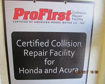 certificate from Honda