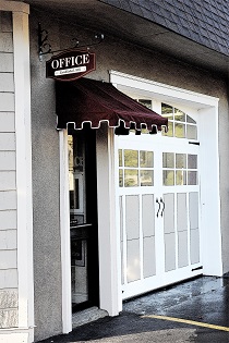 main office door and office sign